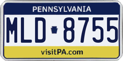PA license plate MLD8755