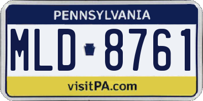 PA license plate MLD8761