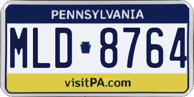 PA license plate MLD8764