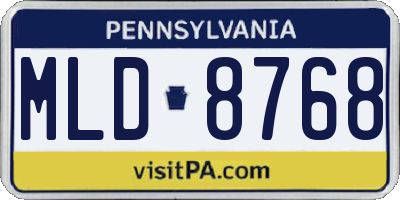 PA license plate MLD8768
