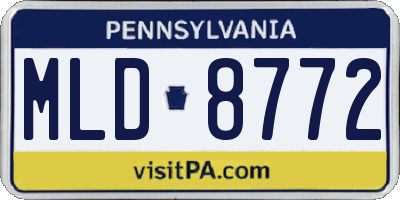 PA license plate MLD8772