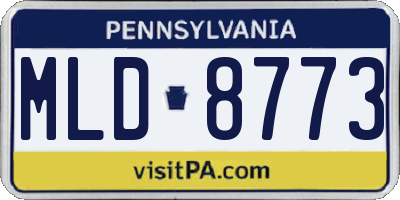 PA license plate MLD8773