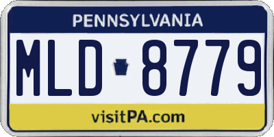 PA license plate MLD8779