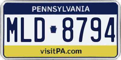 PA license plate MLD8794