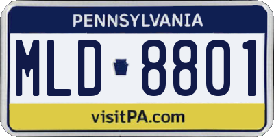 PA license plate MLD8801