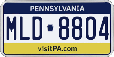 PA license plate MLD8804