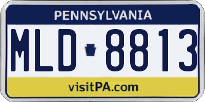 PA license plate MLD8813