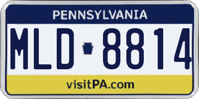 PA license plate MLD8814