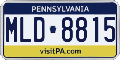 PA license plate MLD8815