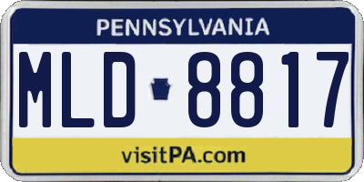 PA license plate MLD8817