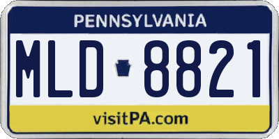 PA license plate MLD8821