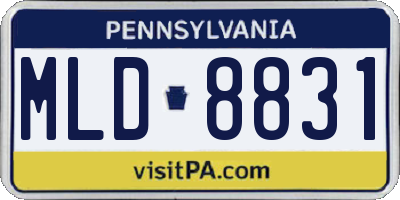 PA license plate MLD8831