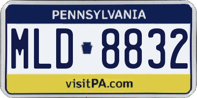 PA license plate MLD8832