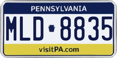 PA license plate MLD8835