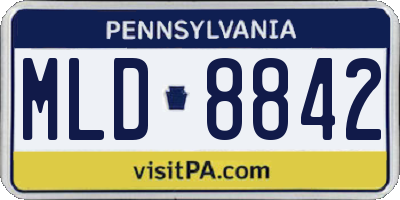 PA license plate MLD8842