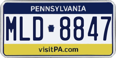PA license plate MLD8847