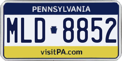 PA license plate MLD8852