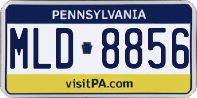 PA license plate MLD8856