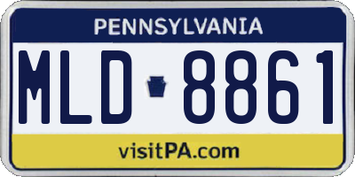 PA license plate MLD8861