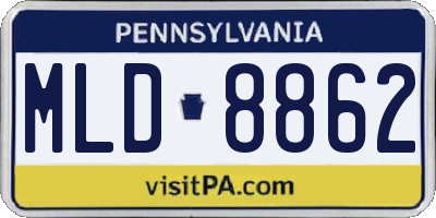 PA license plate MLD8862