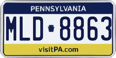 PA license plate MLD8863