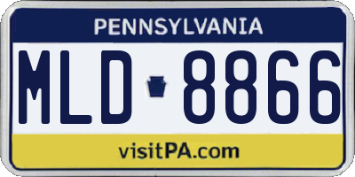 PA license plate MLD8866