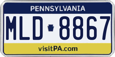 PA license plate MLD8867