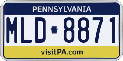 PA license plate MLD8871