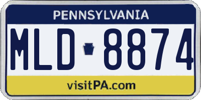 PA license plate MLD8874