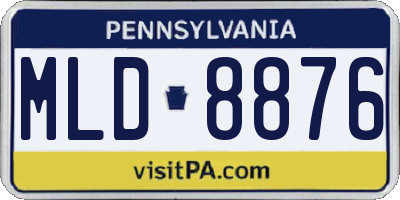 PA license plate MLD8876