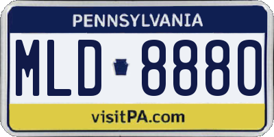 PA license plate MLD8880