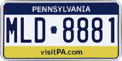 PA license plate MLD8881