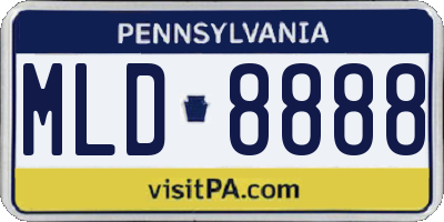 PA license plate MLD8888