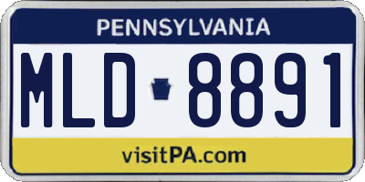 PA license plate MLD8891