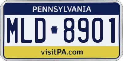 PA license plate MLD8901