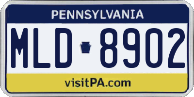 PA license plate MLD8902