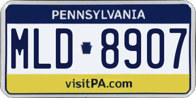 PA license plate MLD8907