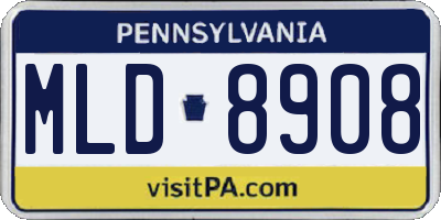 PA license plate MLD8908