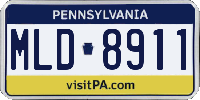 PA license plate MLD8911