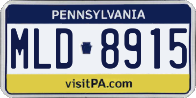 PA license plate MLD8915