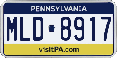 PA license plate MLD8917