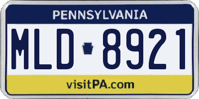 PA license plate MLD8921