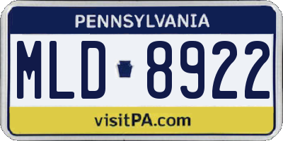PA license plate MLD8922