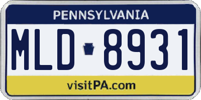 PA license plate MLD8931