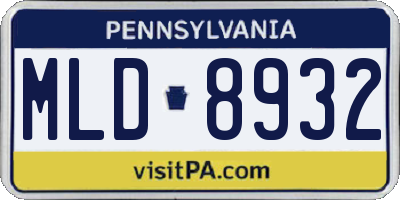 PA license plate MLD8932