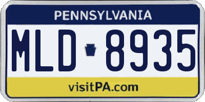 PA license plate MLD8935