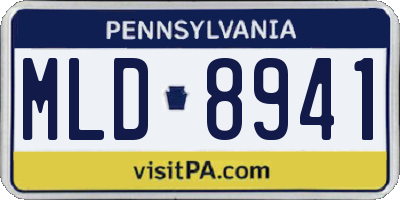 PA license plate MLD8941