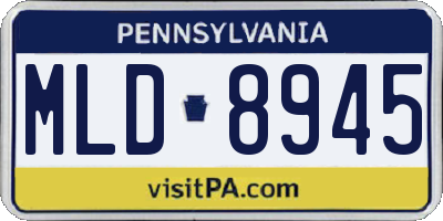 PA license plate MLD8945