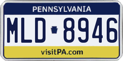 PA license plate MLD8946