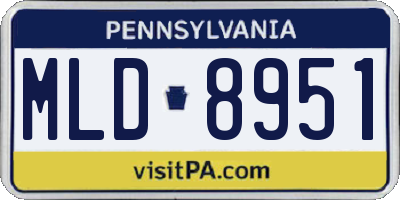 PA license plate MLD8951
